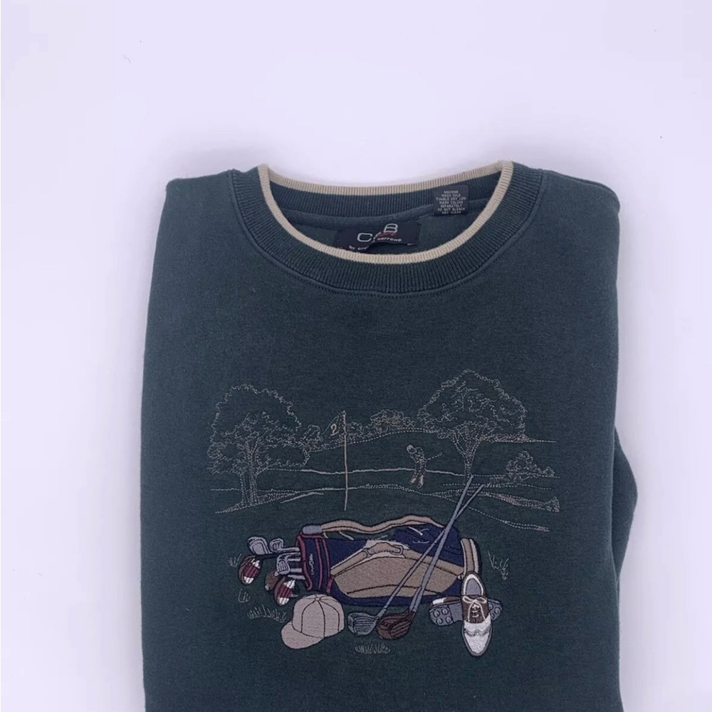 Vintage Golf Multicolor Embroidered Sweatshirt XL Heavyweight Bag Sport Course